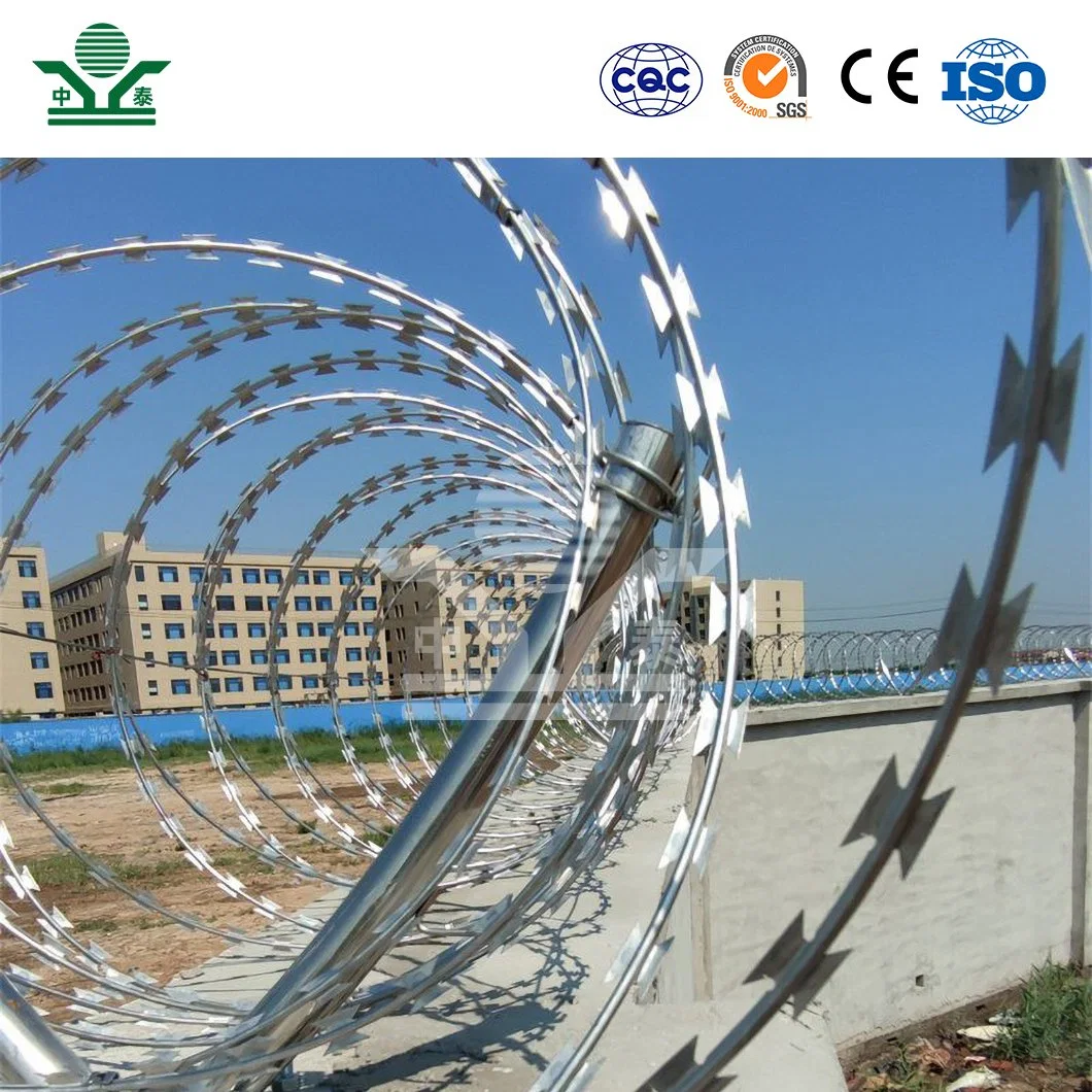 Zhongtai Jail Barbed Wire China Wholesale/Supplierrs 28 Inch Coil Diameter Black Coated Barbed Wire Used for Stainless Steel Anti Climb Fence