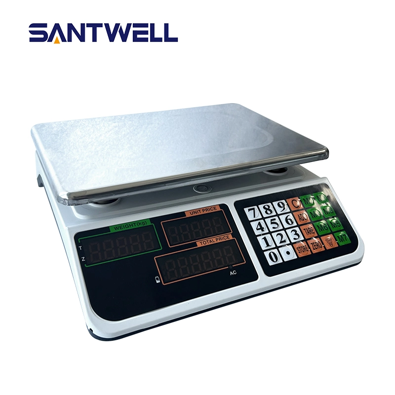 Acs-003 40kg Table Scale with LED or LCD Display Good Feedback Fruit Food Vegetable Weight Scale Price Scale