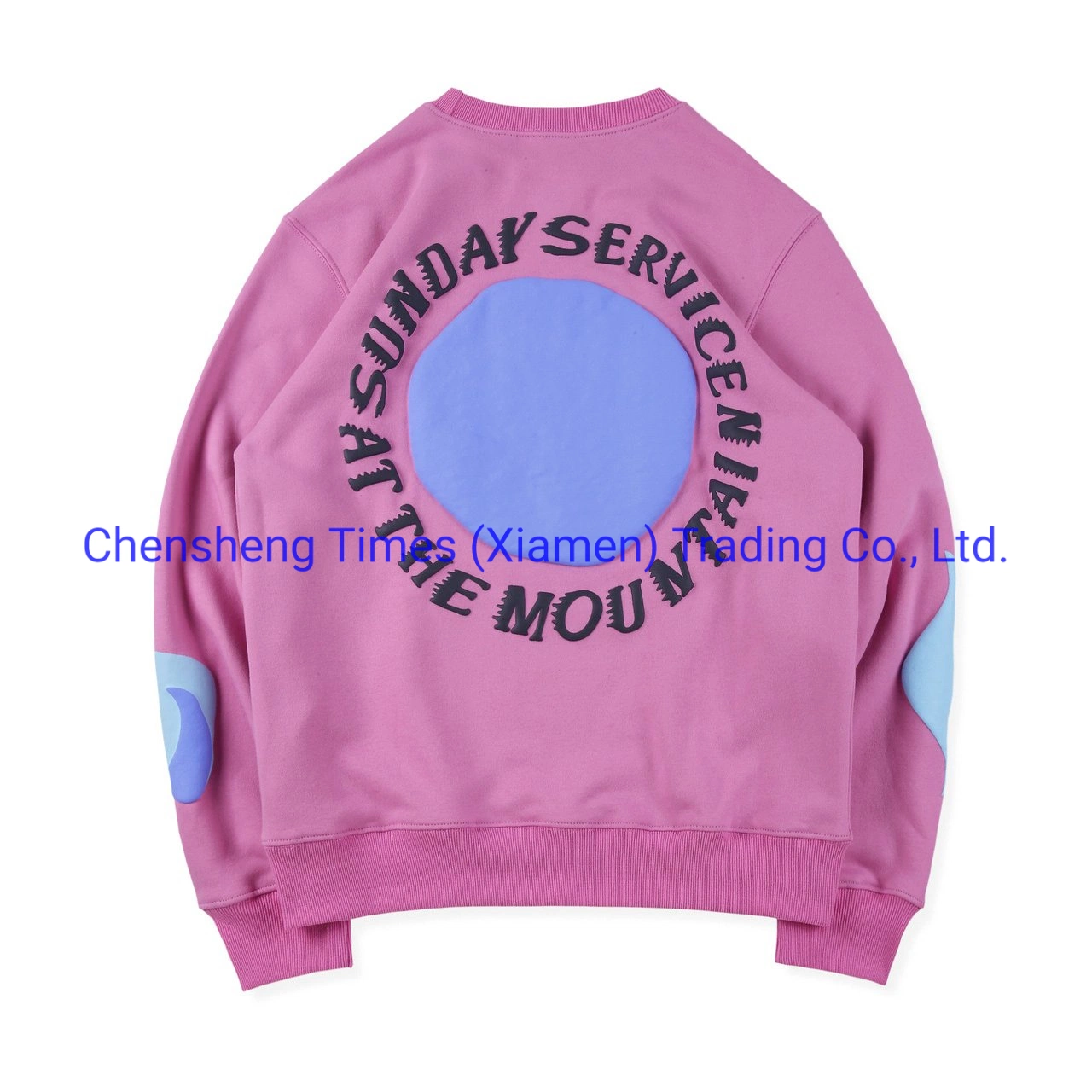 Fashion Custom Puff Print Logo O-Neck Long Sleeve Oversize Slim Men Sweatshirt