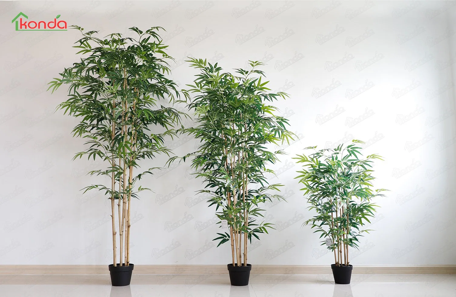 Tall plástico con olla en bambú planta Decorartificial