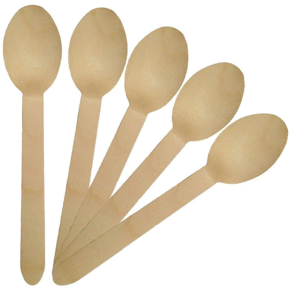 Eco-Friendly Disposable Wooden Knife Fork Spoon for Dinner for Takeaway and Delivery Food