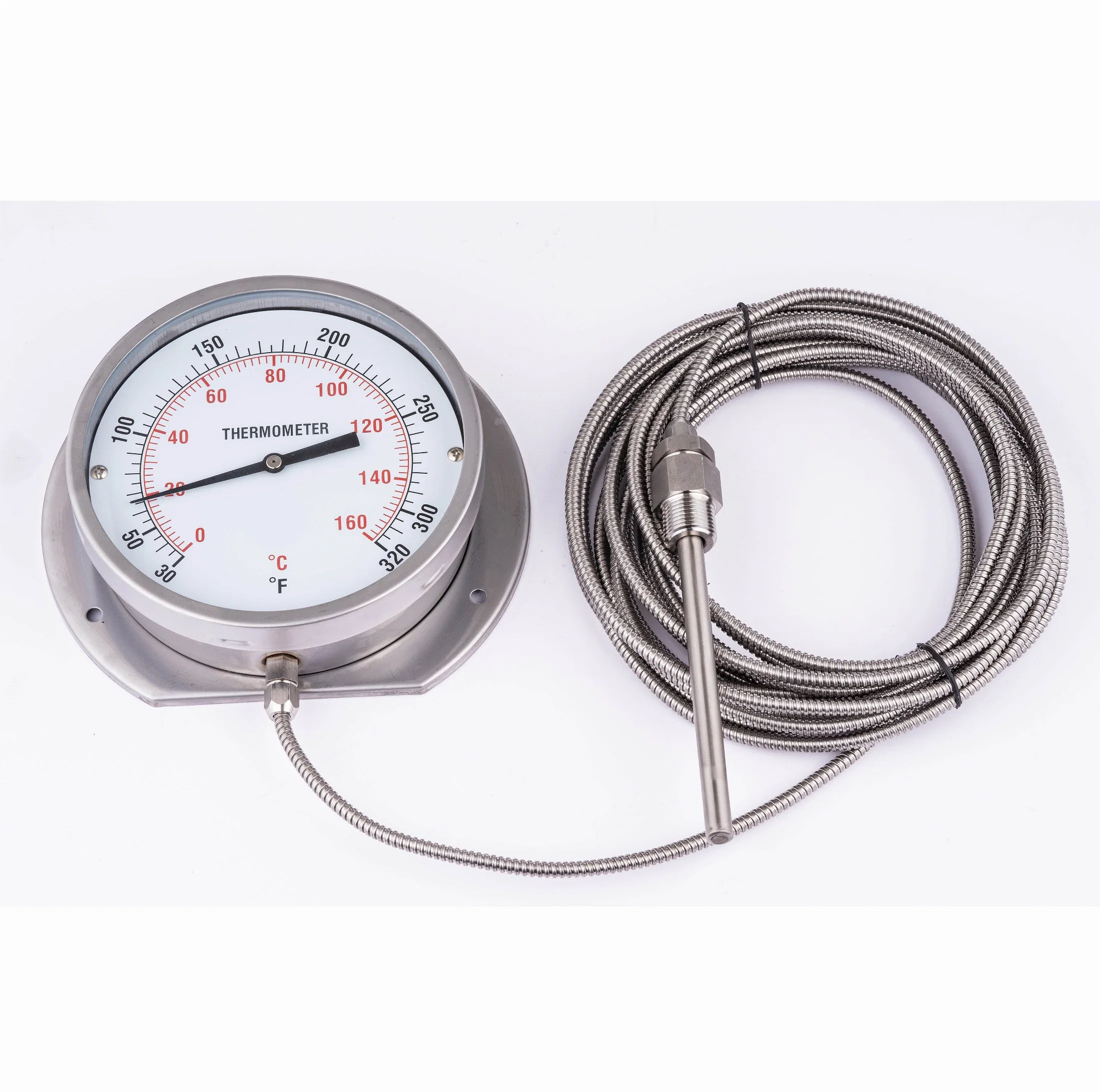 Dia 150mm Temperature Gauge Display 3m Capillary Type Temperature Meter