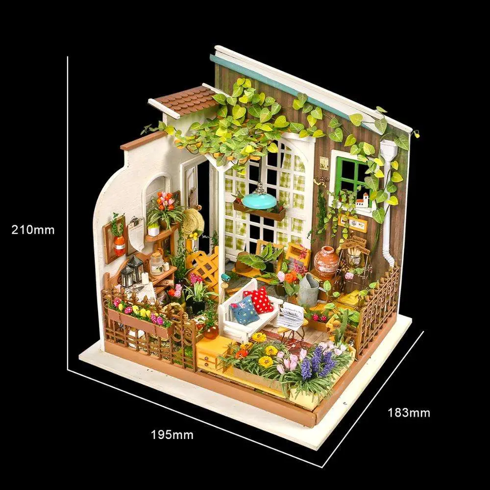 Flower DIY 3D Miniature Garden Wooden Doll House