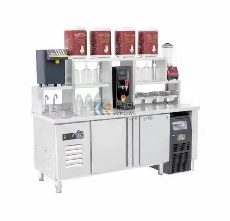 High Density Stainless Steel Customized Water Bar Counter Milk Tea Fructose Dispensing Machine Coffee Trolleys