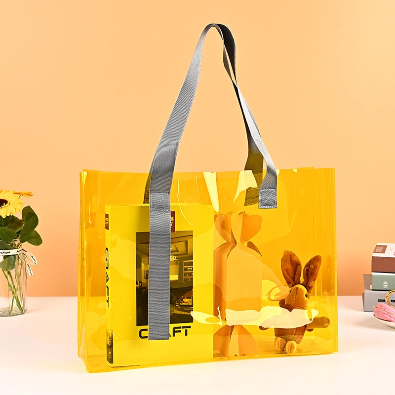 Große Kapazität PVC Clear Shopping Tasche für Supermarkt hoch Qualität Luxus Schulter Geschenk Tasche auf Lager Fashion Handtasche