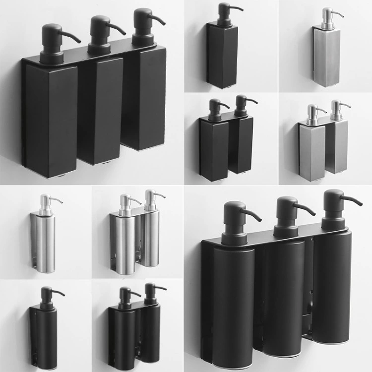 Black Hand Sanitizer Shampoo Stainless Steel Hotel Soap Dispenser