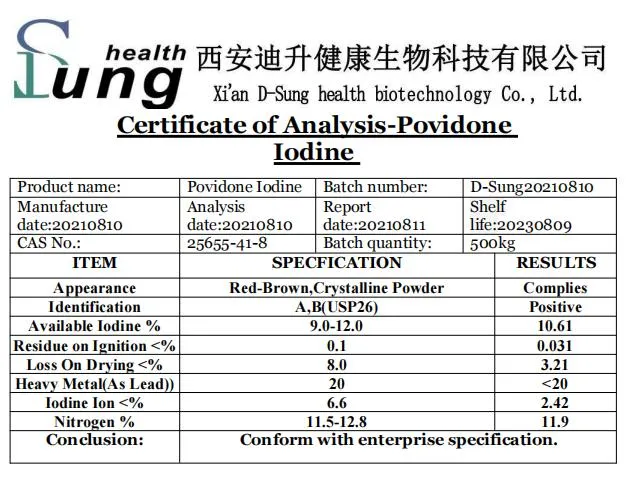 Pharmaceutical Grade Povidone Iodine Purity Povidone Iodine Powder Povidone-Iodine