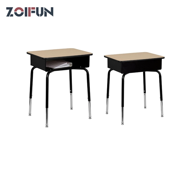 Height Flexible School Common Frequently-Used Furniture; Wooden Classroom Desk Plastic Chair Set