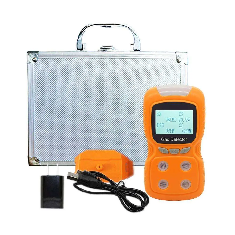 4 in 1 LCD Display Digital H2s/O2/Co/ Ex Portable Multi Gas Detector