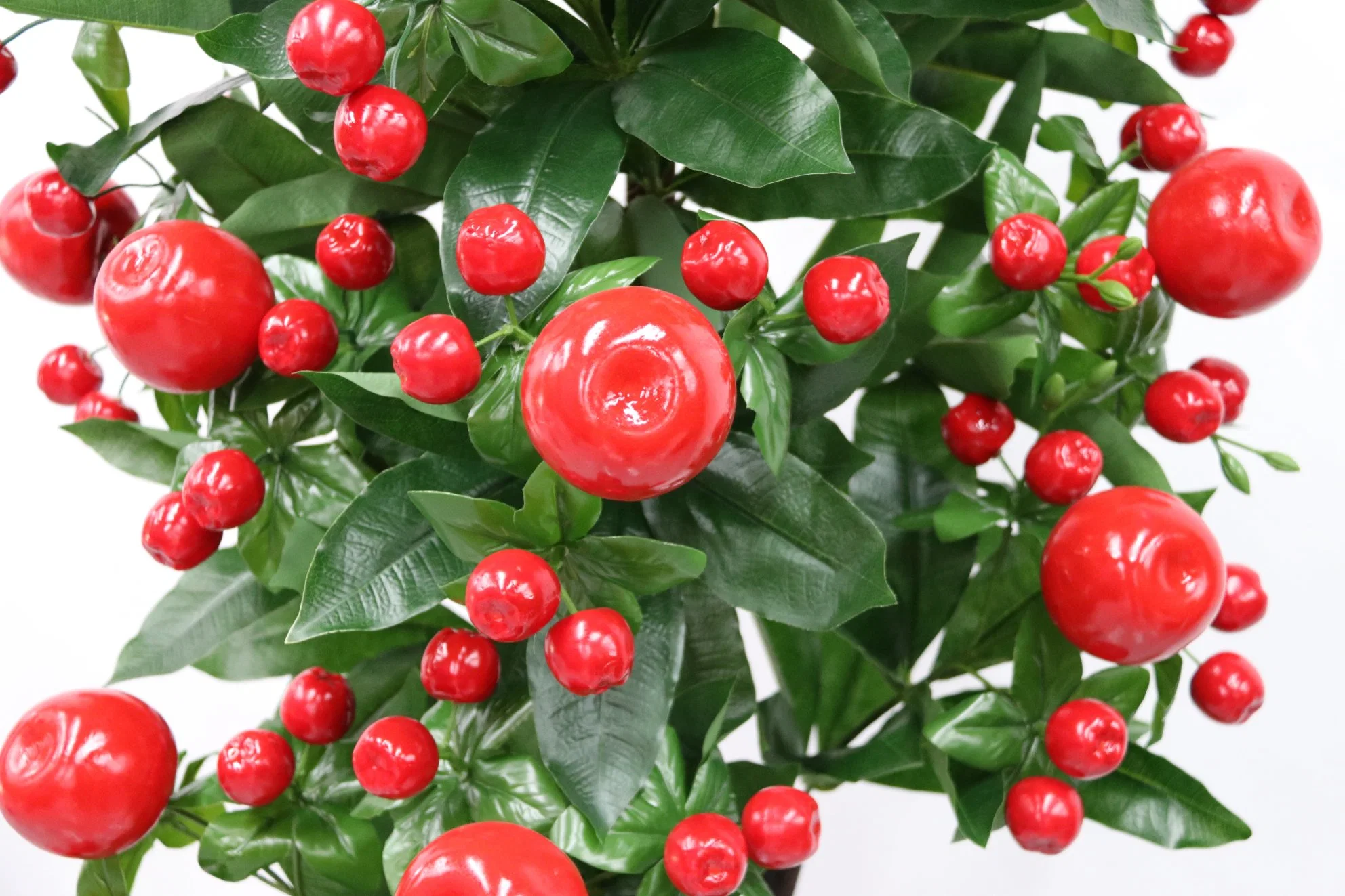 Green Customizable Artificial Simulation Decorative Plant The Descendants of Golden Jade Pole Are Full of Red Apples Fruit Tree