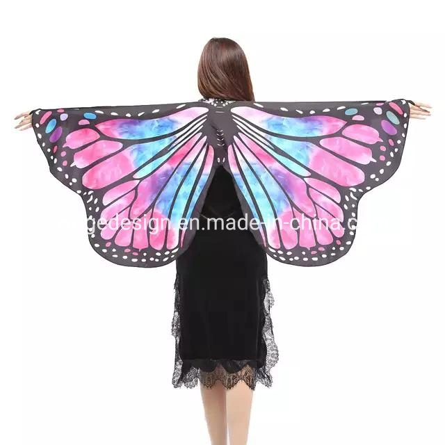 Premium Manufacturer Woman Butterfly Shawl Fairy Cape Adult Halloween Party Costume Festival Accessory