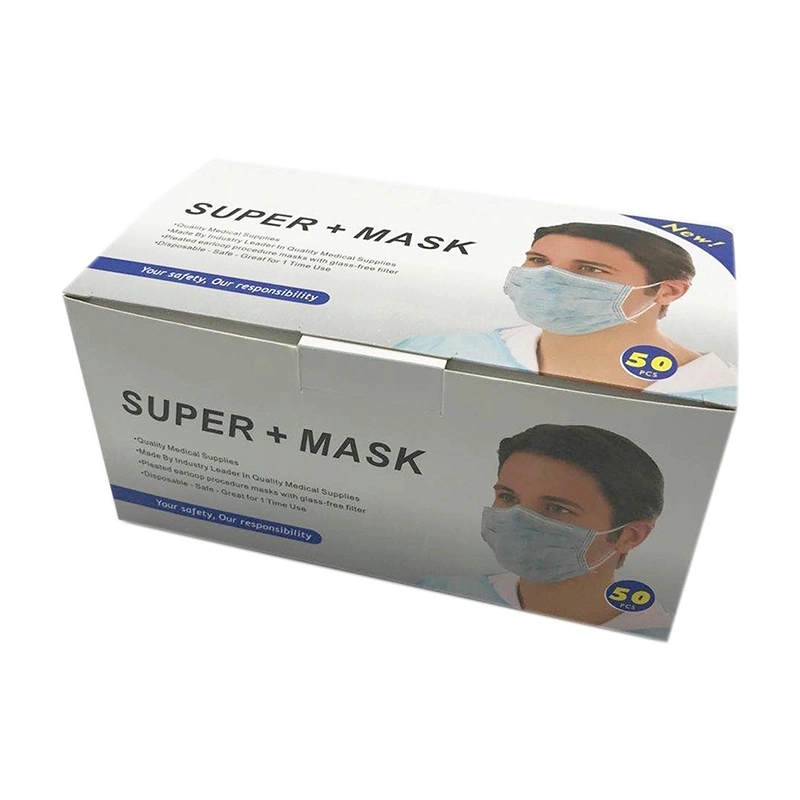 China Manufacturer 3 Layer N95 Standard Surgical Disposable Medicine Medical Face Mask Packaging Corrugated Kraft Paper Box