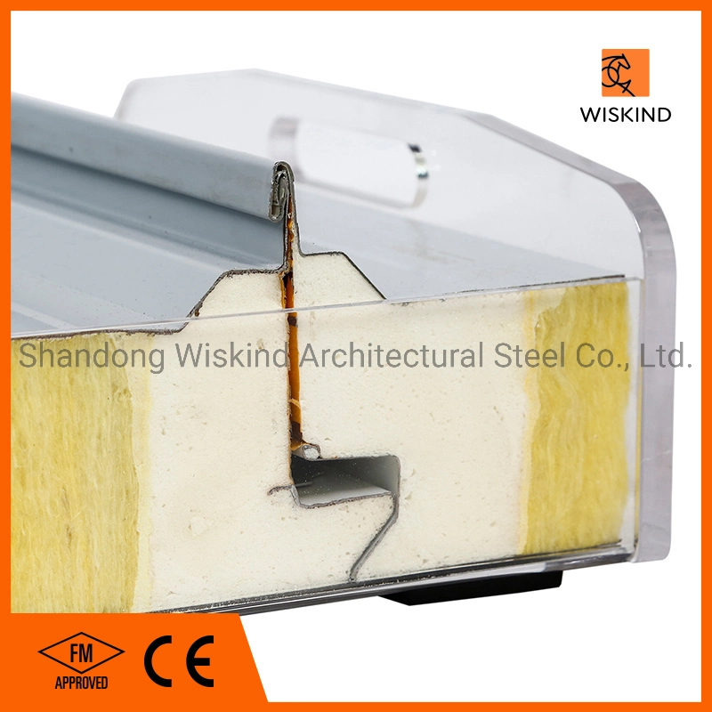 Feuerfeste Isolierung Rock Wool Sandwich Panel für Wand und Decke