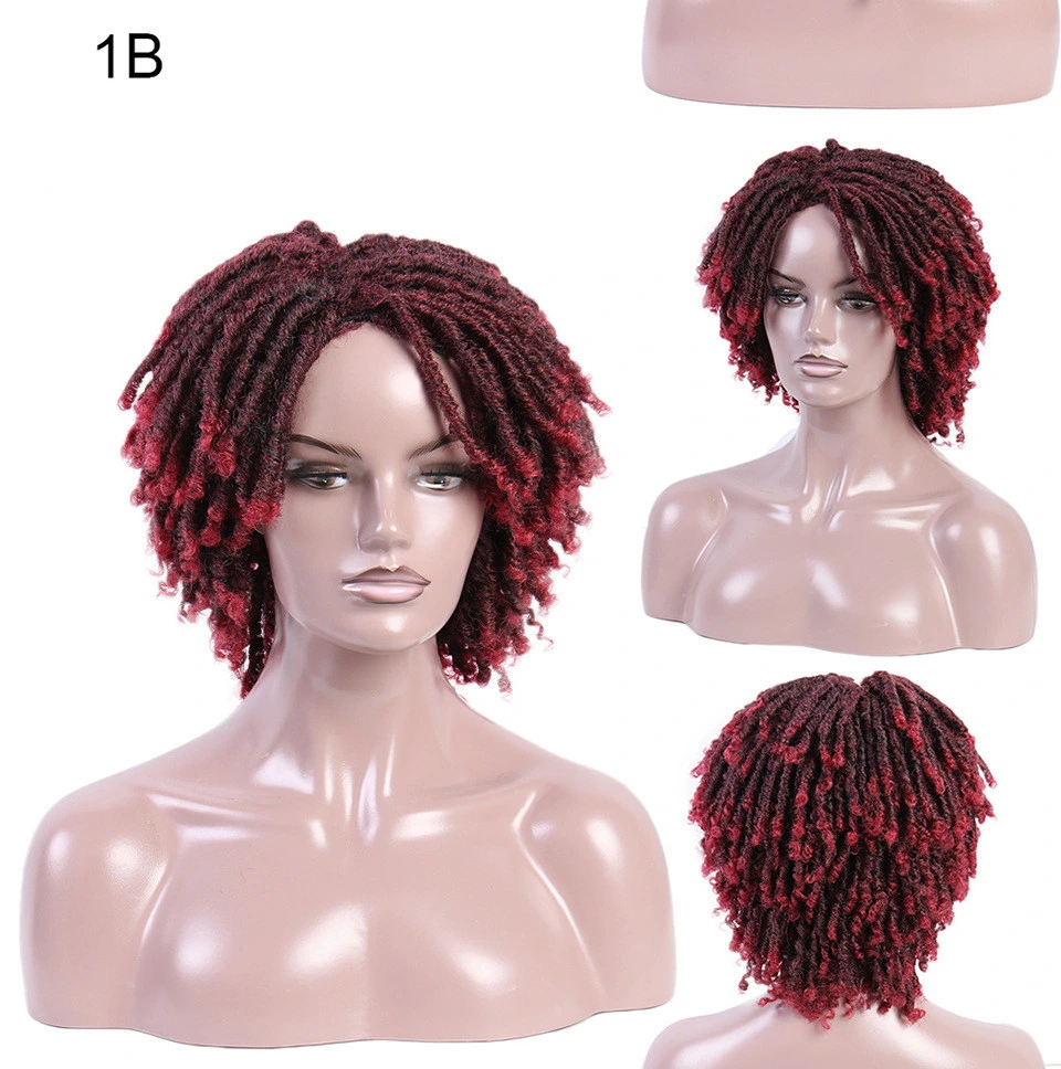 6 Inch Faux Locs Wigs African Dreadlocks Crochet Twist Hair Wigs Soft Bouncy Curly Short Synthetic Wigs for Women Afro Crochet Locs Wigs