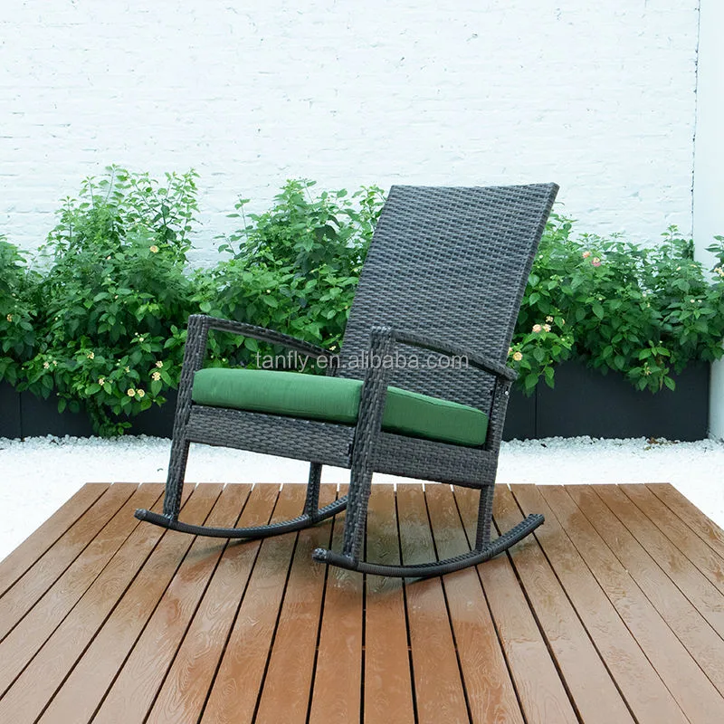 Garten Freizeit Wicker Schaukelstuhl Rattan Terrasse Hof Möbel Allwetter mit Kissen