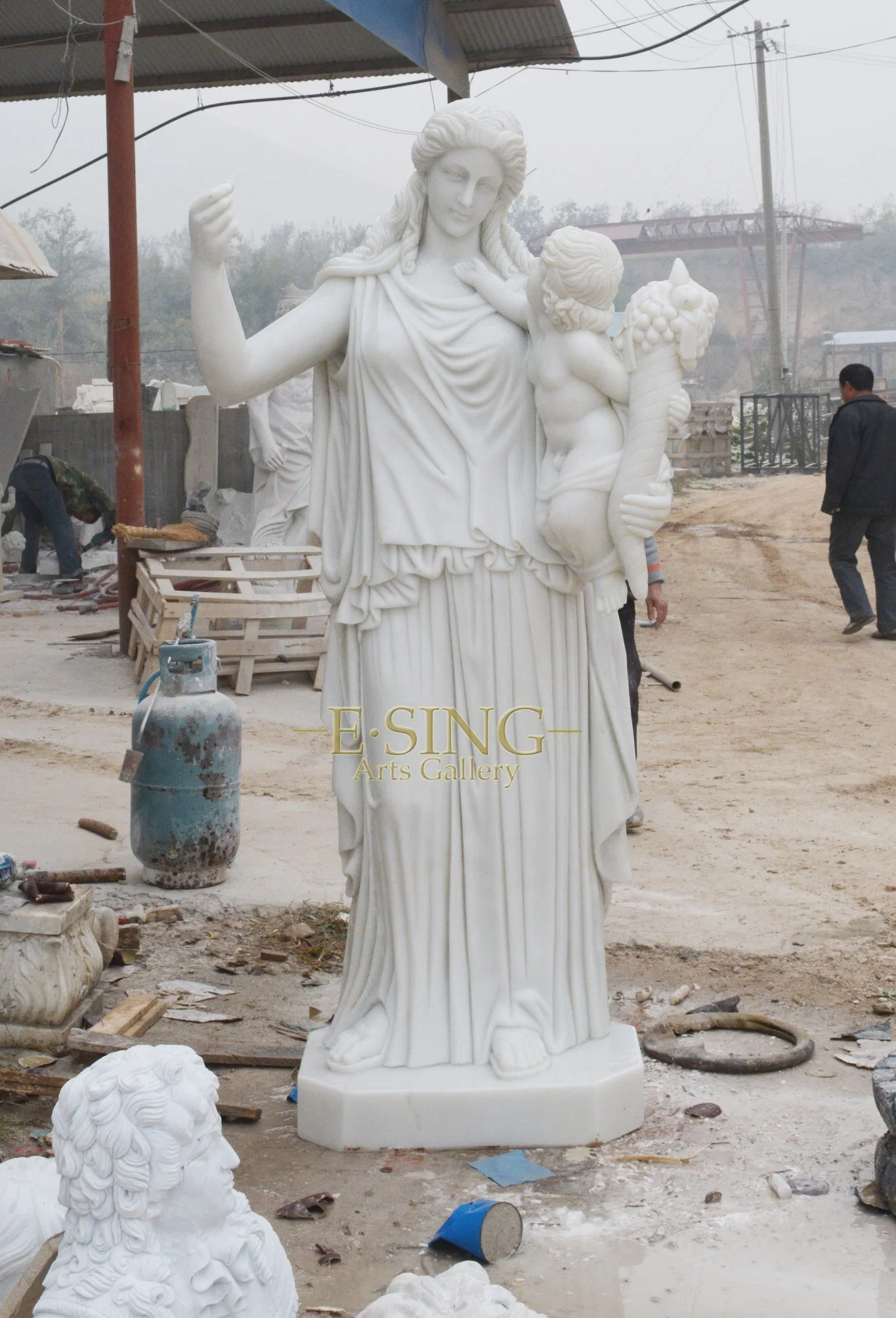 Large Size High quality/High cost performance Marble Woman with Child France Sculpture for Sale