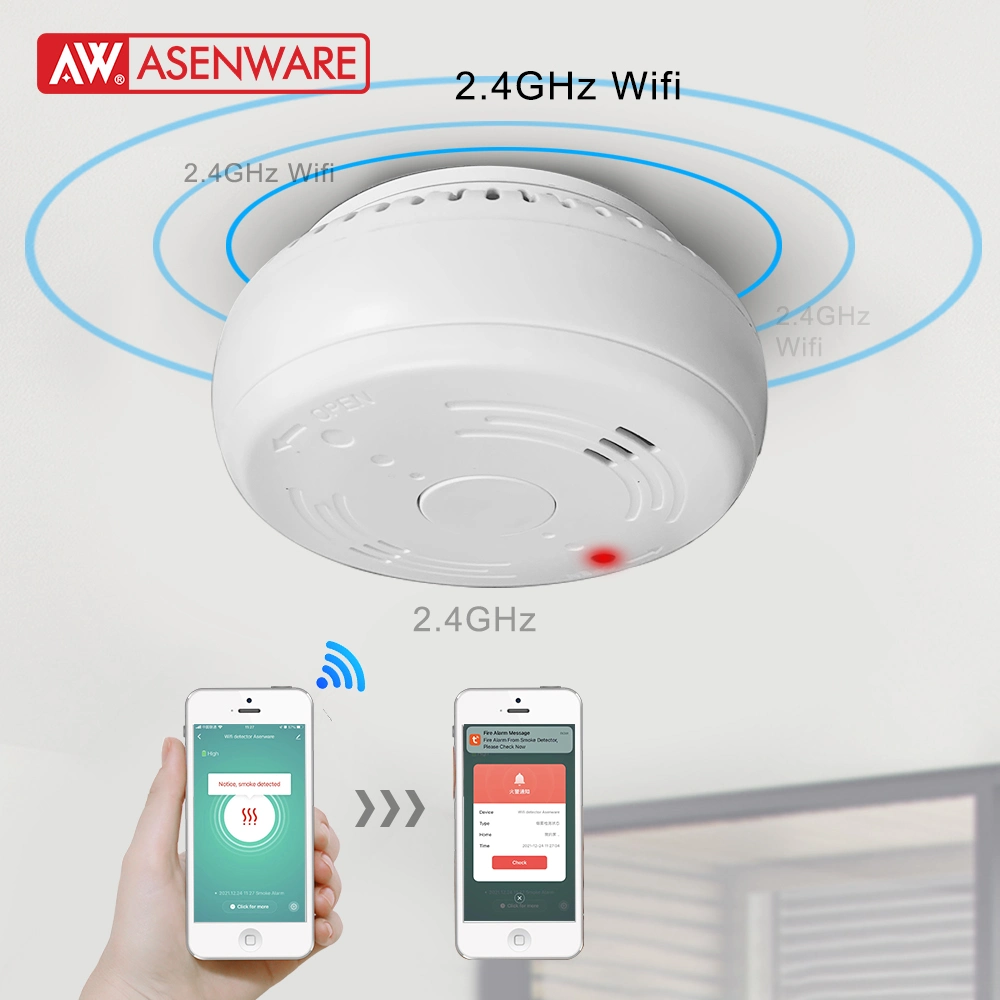 Smart Intelligent WiFi Strobe Smoke Detector for Tuya APP Fire Wireless Alarm System