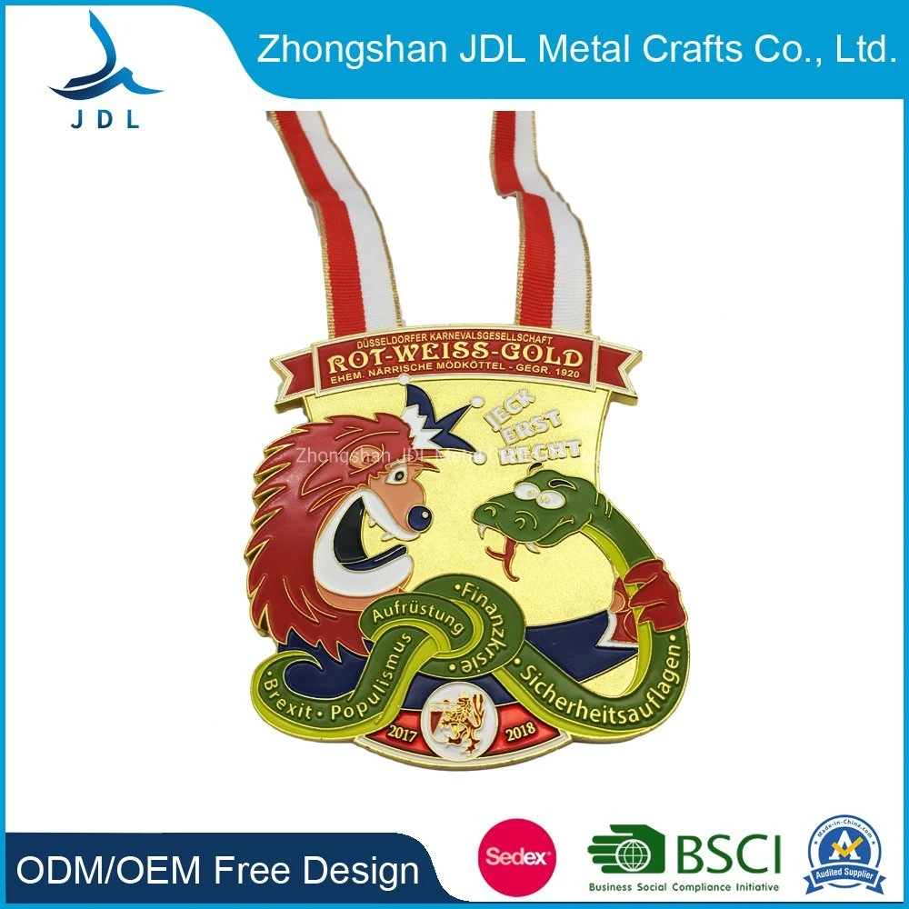 High quality/High cost performance Custom Metal Enamel Souvenir Award Medal for Gift China Custom Enamel Half Marathon Running Medal for Sports Events (363)