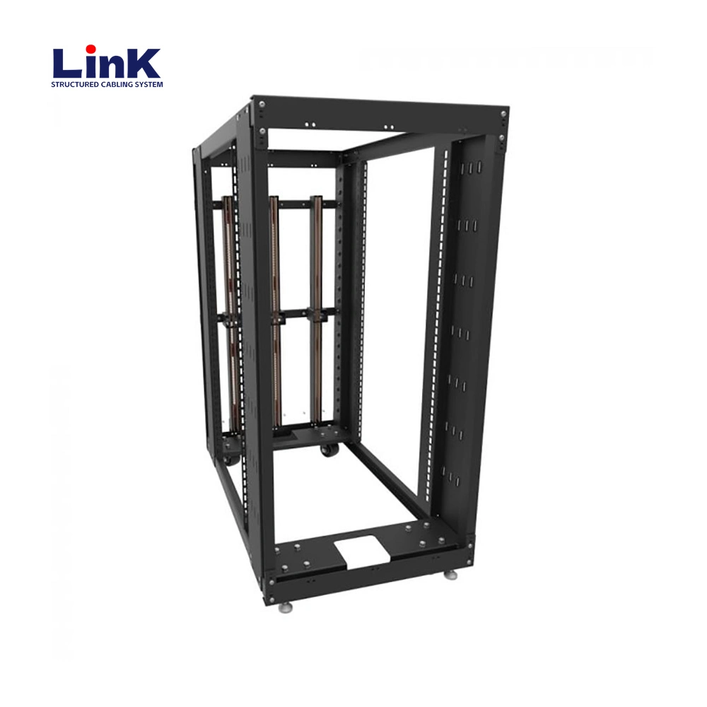 12u Server Rack Open Frame with Casters 4 Post Quick Assembly Rack