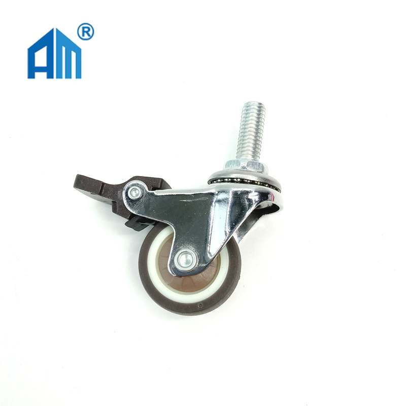 4 5 6 8inch PVC/PU Heavy Duty Industrial PP Plastic Core Swivel Plate Caster Wheel with Brake for Trolley