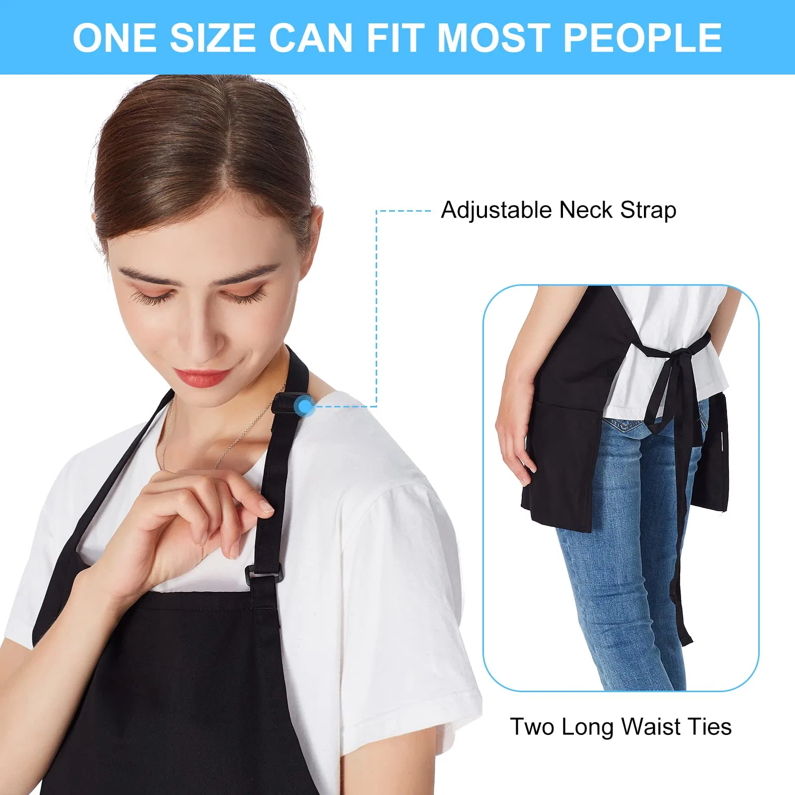 Wholesale/Supplier Price 3 Pockets Adjustable Amazon Bestsellers Bib Cooking Women Men Apron