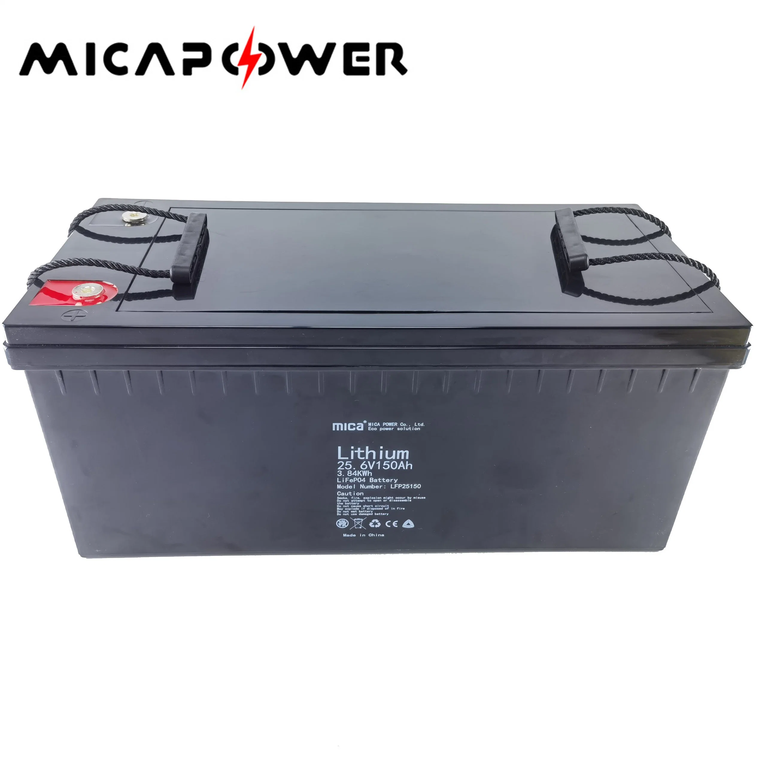 Batería recargable 24V 25,6V 150ah LiFePO4 con aprobación CE y UL Con BMS para sistema Solar/Marino/RV/Solar