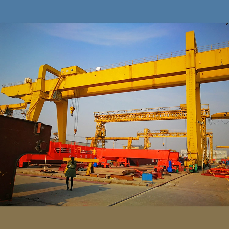 80 Ton Mg Model Wide Span Double Girder Outdoor Rail Cable Operated Overhead Lifting Gantry Crane