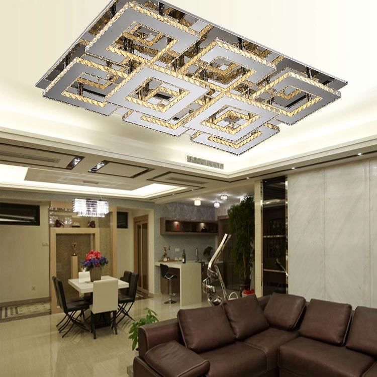Iluminación moderna lámpara de cristal Pendent Chandelier de techo Luz LED
