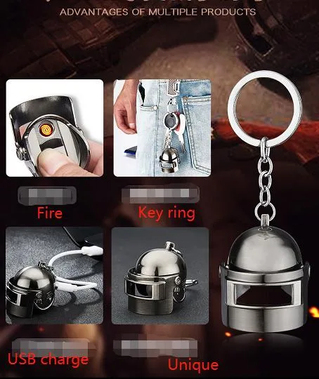 China Hot Sale Easy Take Key Ring Pubg Mask Cigarette Lighter