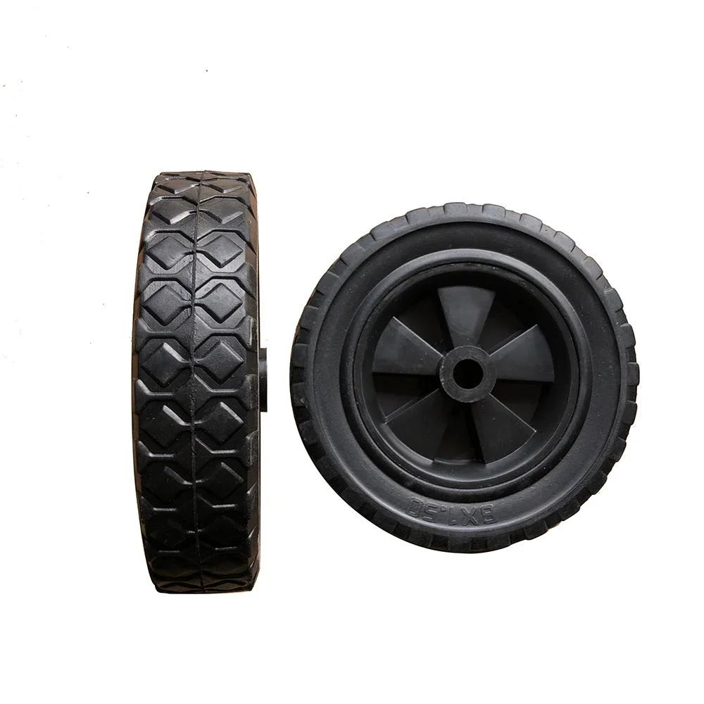 6X1.5 Inch Solid Rubber Wheel for Material Handling Carts