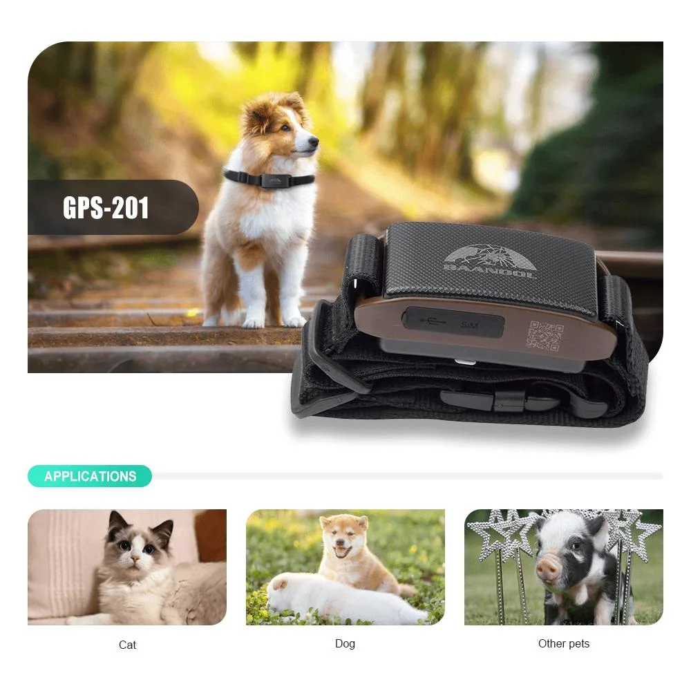 Coban 201 Dog Tracking Device GPS Mini Pet GPS Collar Anti-Lost for Animal GPS Tracker with Free APP GPS Tracking