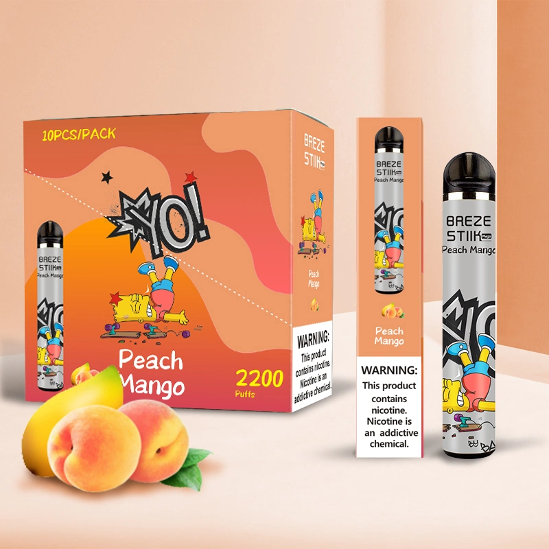 Breze Stiik Mega 2200 Puffs descartáveis Electronic Vape 5% Electronic Atomizadores de pastilhas de cigarro