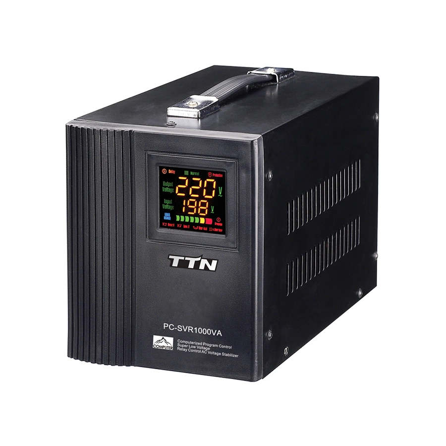 Relay Type or Motor Type AVR Voltage Stabilizer 3 kVA with Over-Voltage, Under-Voltage, Over-Current, Short-Circuit Protection for Home Appliance