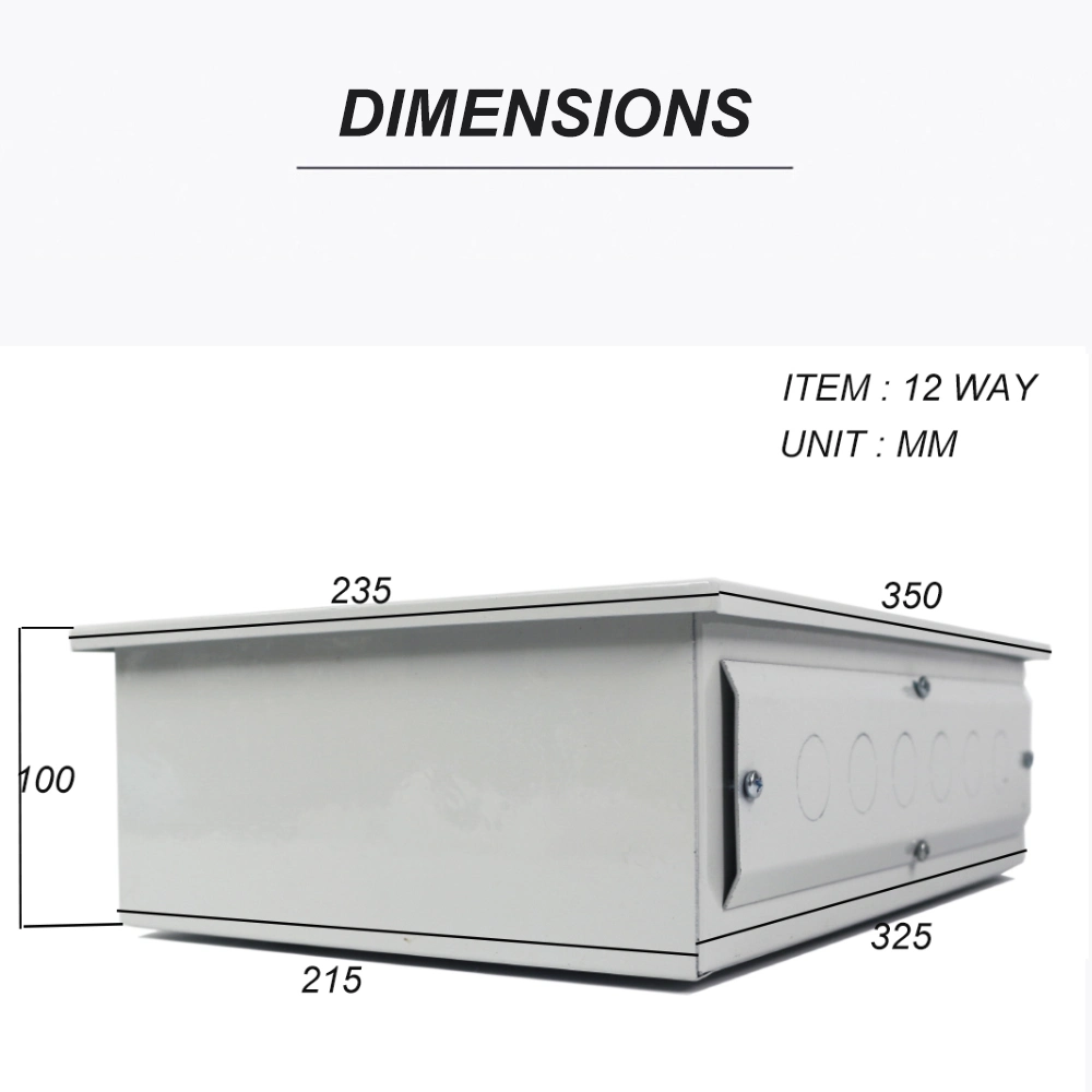 12 de OEM forma la placa exterior de metal disyuntor eléctrico de distribución de alimentación Caja MCB