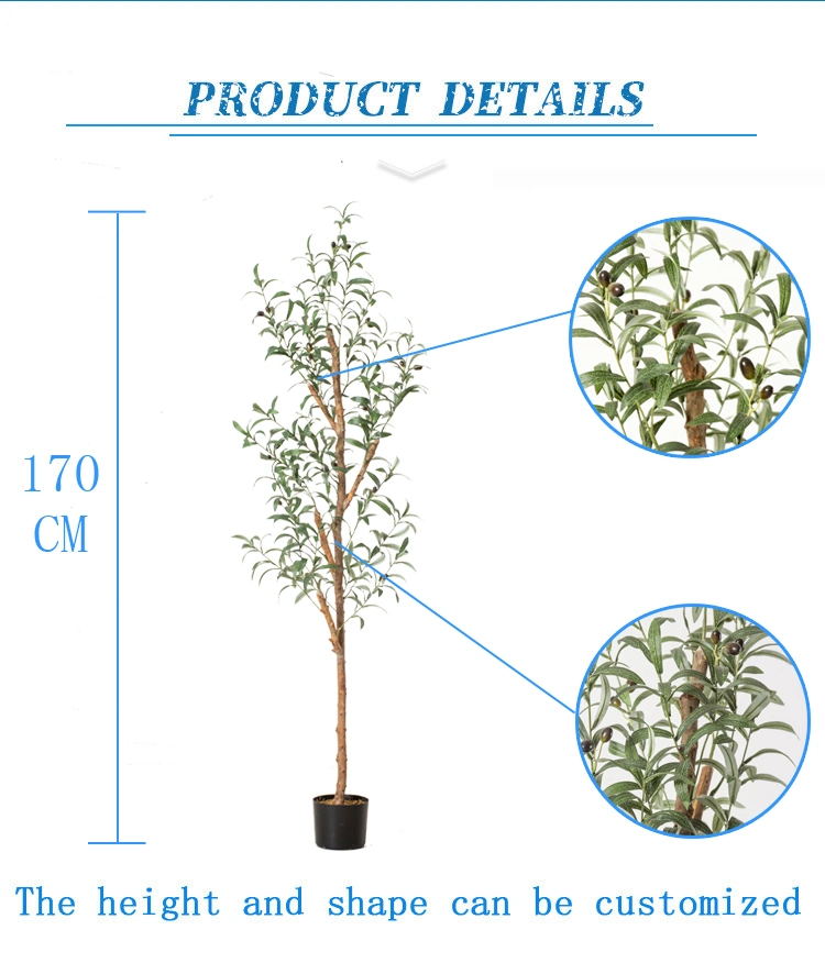 ديكور أخضر داخلي فرع الخشب البلاستيك مصنع فوكس الزيتون الاصطناعي شجرة
