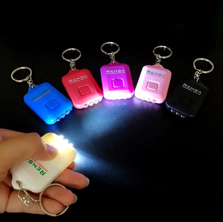 Promotional Gift Solar Flashlight Keychain 3LED Flashlight Solar Keychain