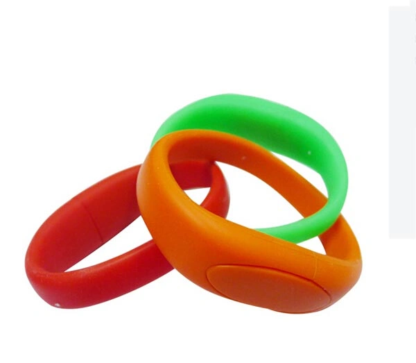 Promotional Colorful PVC Material Wrist Band USB Flash Disk 2.0 Eco Friendly