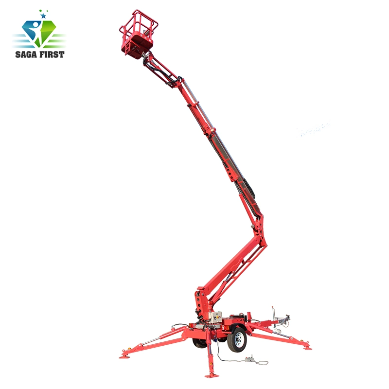 High End Mini Potable 18m Towable Spider Hydraulic Trailer Aerial Platform Wit Ce