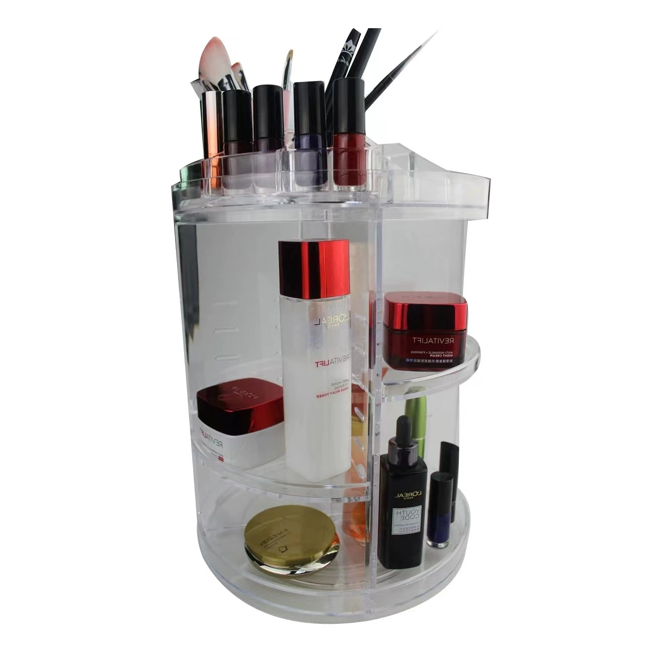 3 Layer Rotatable Acrylic Cosmetic Display, Makeup Display