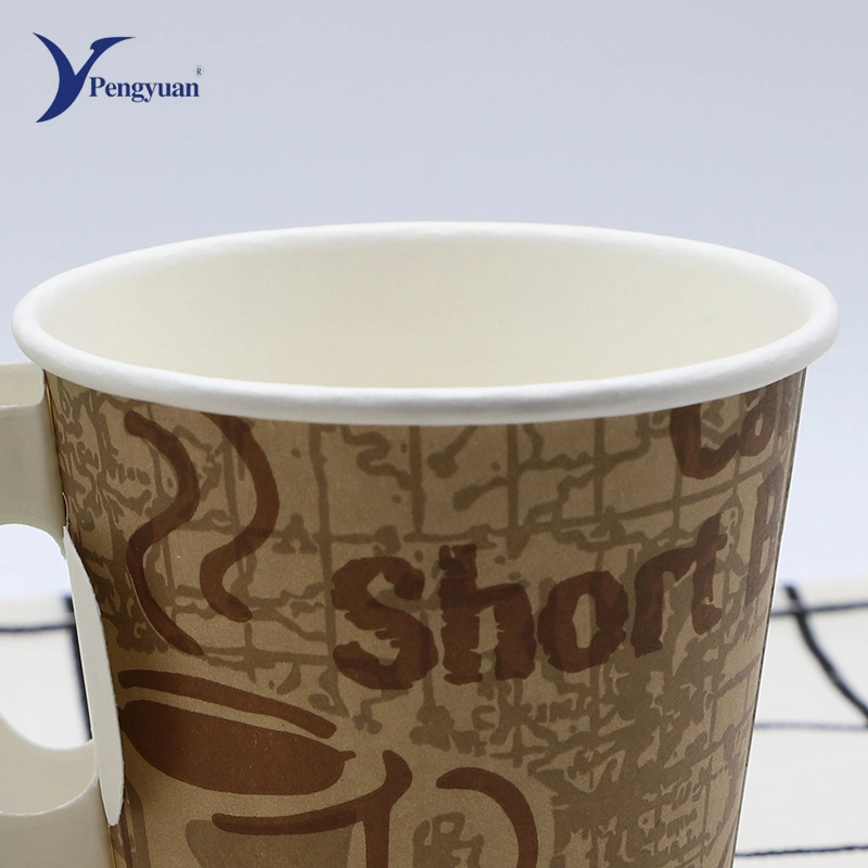 Single Wall Paper Cup with Customized Handle for Hot Drinking-Swpc-43