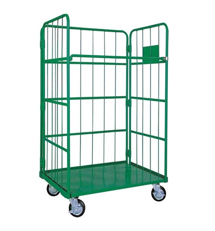 High Quality Warehouse Safety Supermarket Cargo Storage Steel Zinc Wire Mesh Roll Cage Pallet