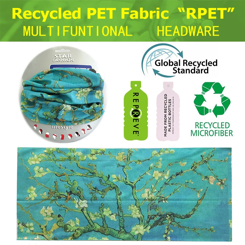 Recycled Plastic Bottles Material Multifunctional Magic Tube Scarf 100% RPET Bandana