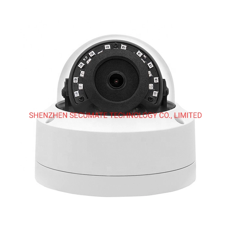 Secumate 2MP Active Alarm Home Security Fixed IR IP Mini Vandal Proof Dome Camera Security CCTV Camera Built in Audio Microphone and Speaker