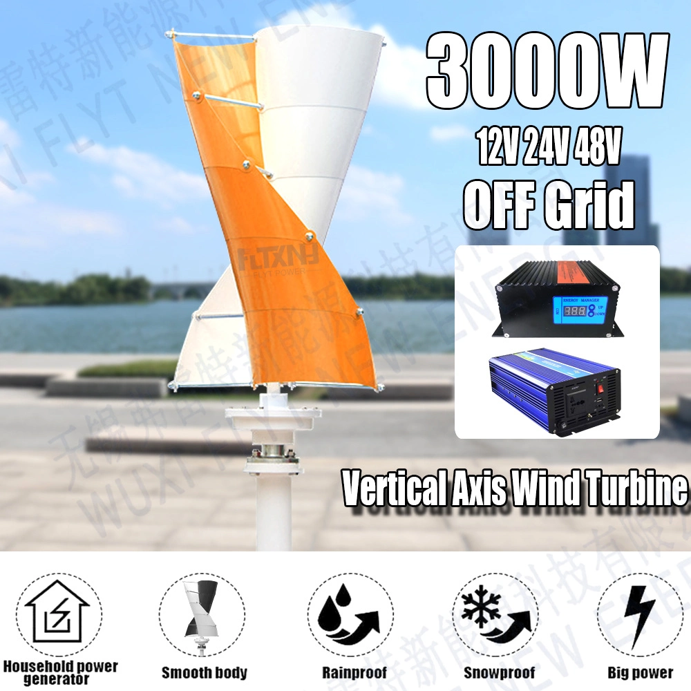 Potência do gerador de vento de 3000 W com controlador de carga para casa