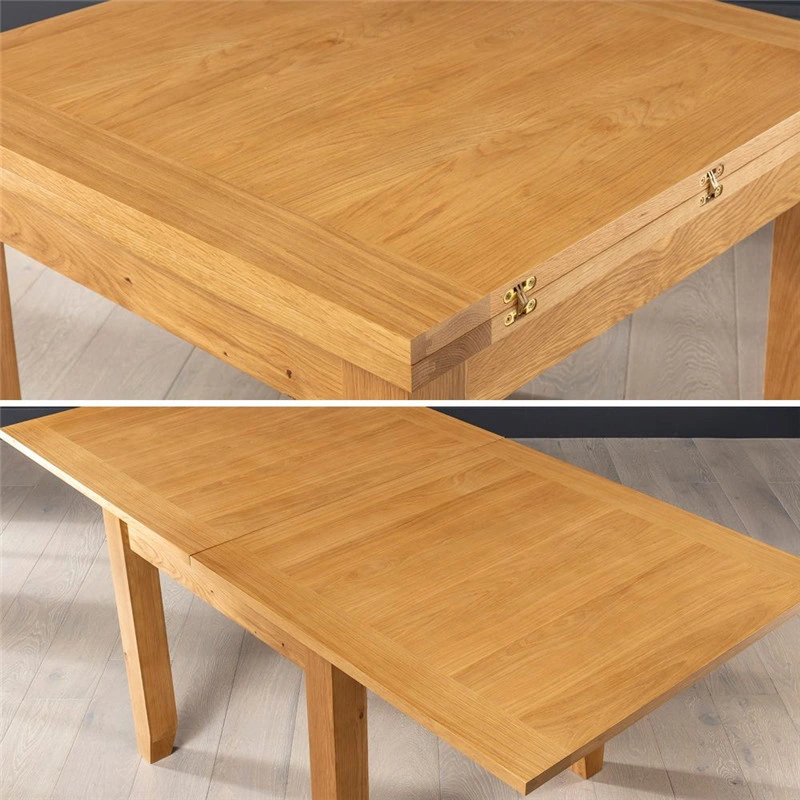 China Manufactura Roble sólido Cuadrado tapa para Mayorista/Proveedors Mesa de comedor - 90cm a 180cm Mesa de Roble para el Hogar, espacio pequeño, Hotel, comedor/Restaurante uso