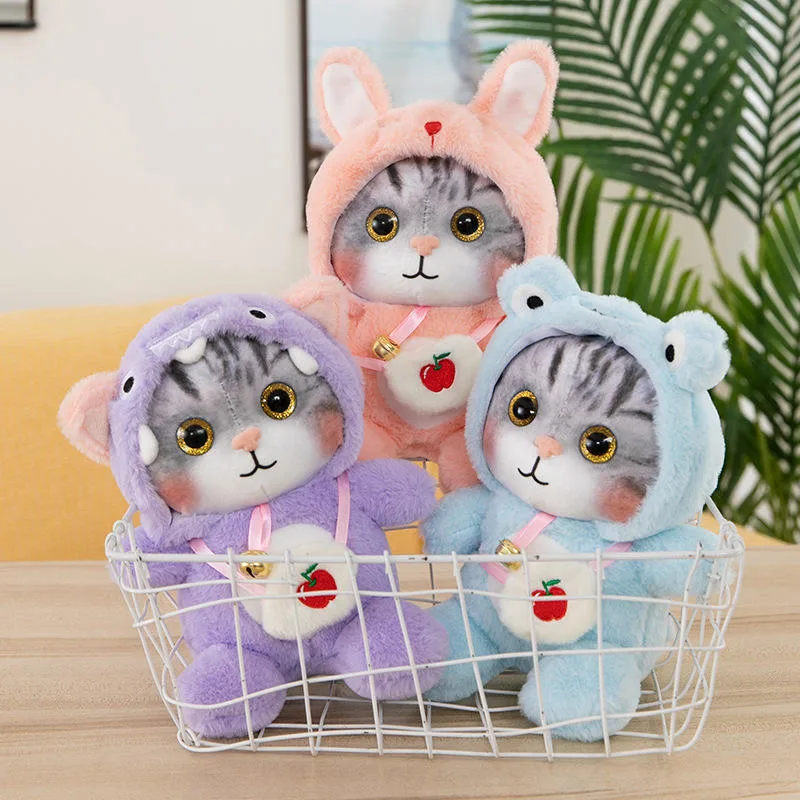 Мода дизайн 25см 30 см шикарные большой Eyed Peas Cat игрушки для детей моделирования Мягкие плюшевые игрушки кукла рюкзак Cat с Cute шикарные рюкзак