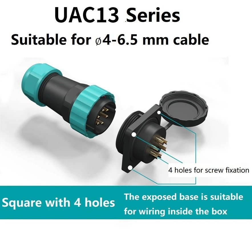 Aviation Electrical Socket Underwater Waterproof Air Connector Round Fixed Flange TF Series