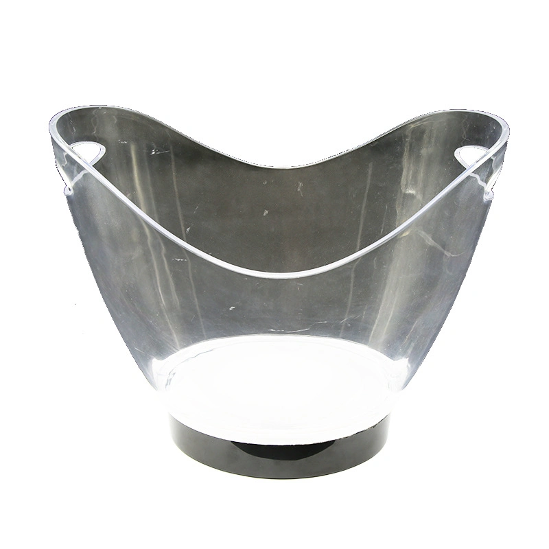 KTV Bar Party Oval Shape LED Wine Vodka Whiskey Champagne Buckets Acrylic Plastic Ice Bucket