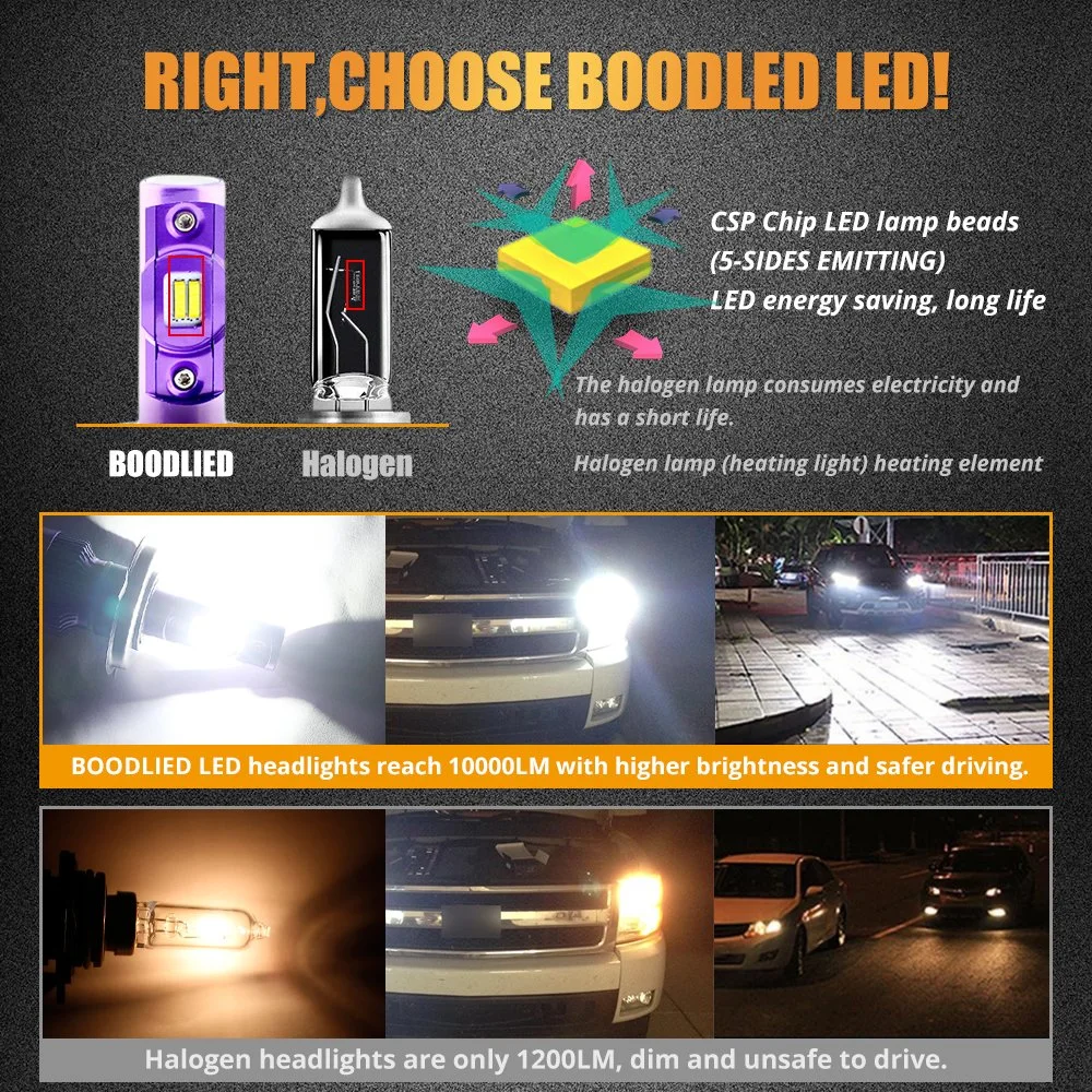 V6s Car Light H4 LED Headlight Bulbs Csp Chip All in One 90W 9600lm