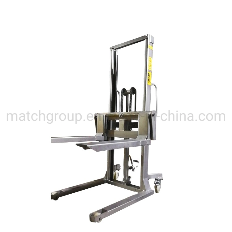 Stainless Steel Manual Forklift Stacker Warehouse Stackers Hydraulic Forklift Hand Pallet Stacker